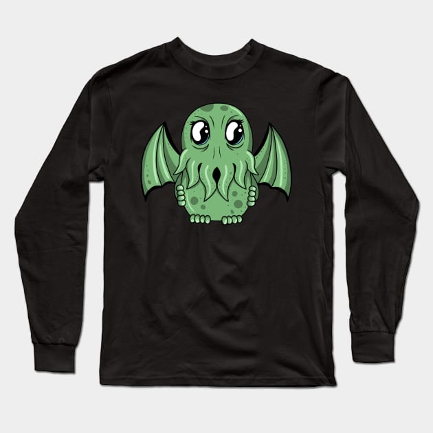 Chibi Cthulhu Long Sleeve T-Shirt by valentinahramov